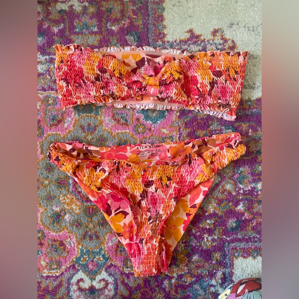 Free People Aila Blue Bikini Set